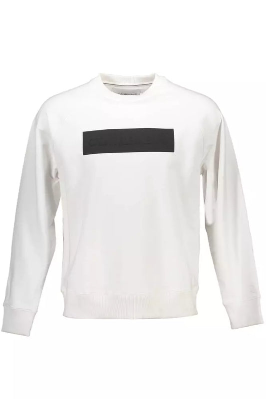 Calvin Klein Men's Elegant White Cotton Blend Sweater