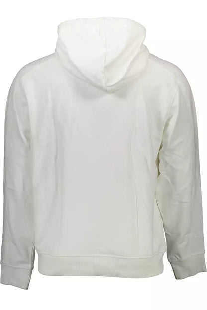 Calvin Klein Men's Elegant White Hooded Sweatshirt with Logo Print