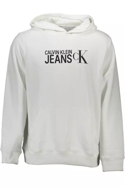 Calvin Klein Men's Eco-Conscious White Hooded Sweatshirt