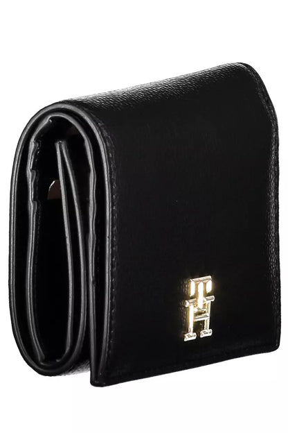 Sleek Black Polyethylene Wallet with Secure Closure