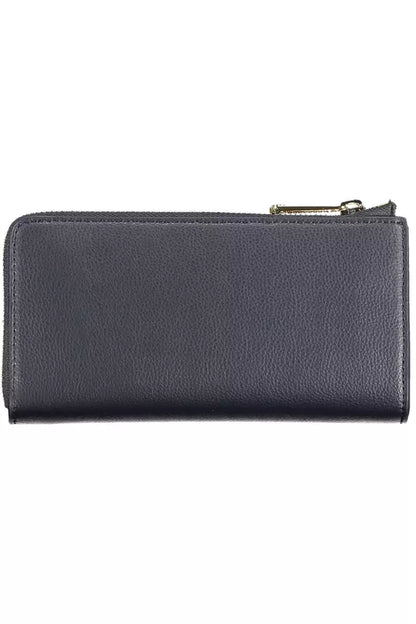 Chic Blue Polyethylene Wallet with Logo