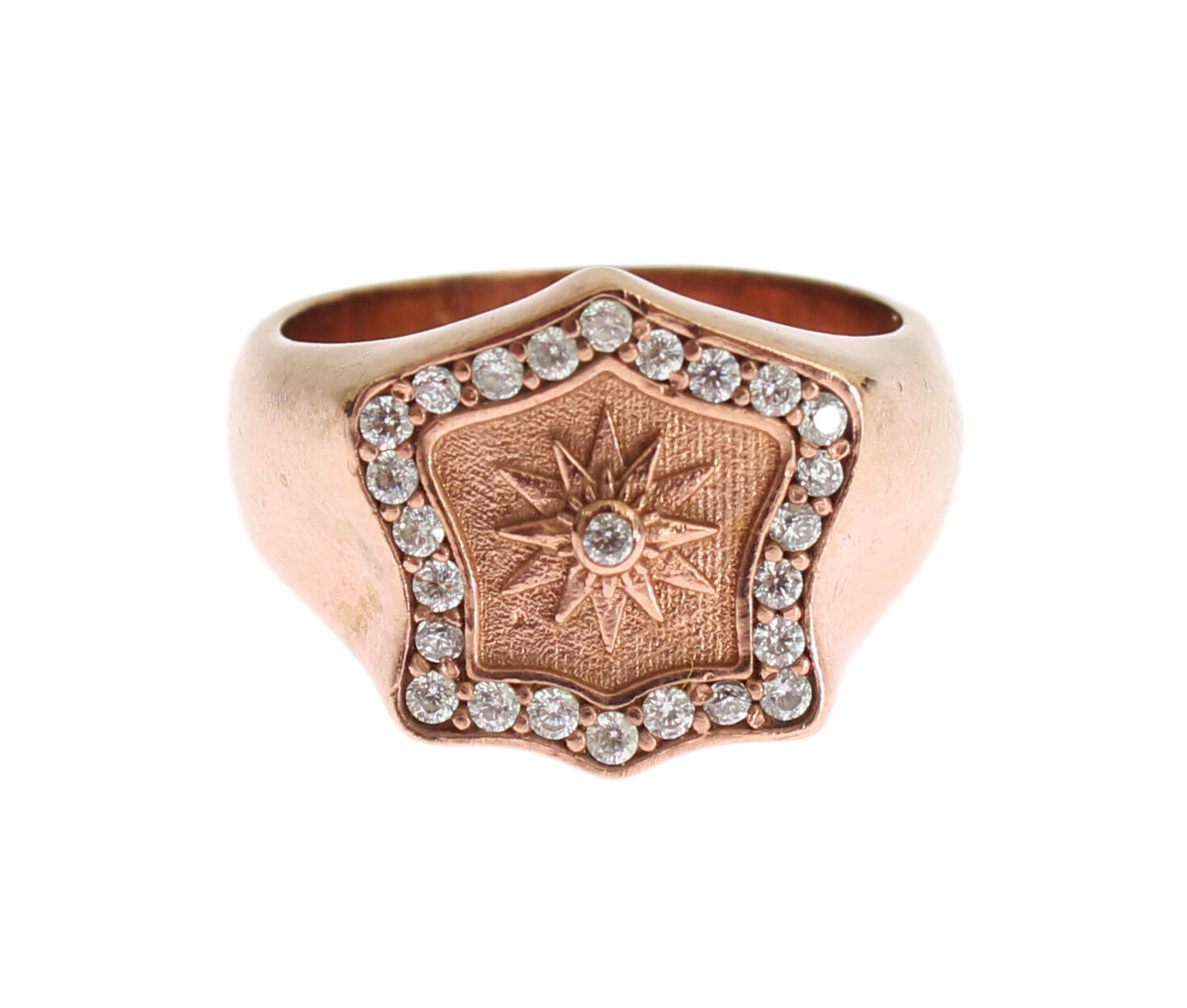 Pink Gold 925 Silver Authentic Clear Ring