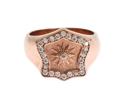 Pink Gold 925 Silver Authentic Clear Ring