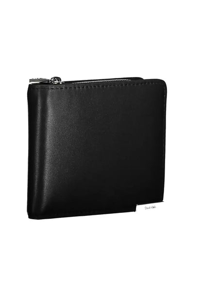 Sleek Black RFID-Secure Wallet with Coin Purse