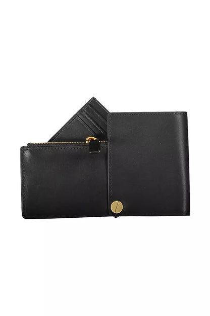 Sleek Leather Card Holder with Coin Zip