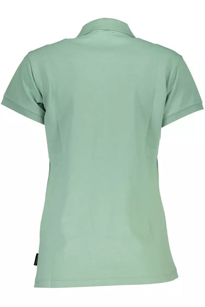 Green Cotton Women Polo Shirt