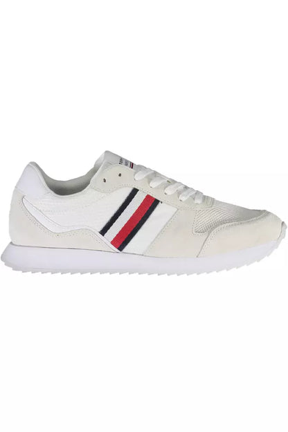 White Polyester Men Sneaker