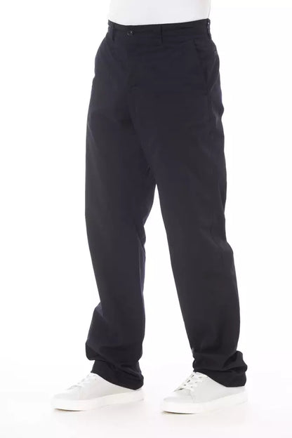 Alpha Studio Men's Blue Cotton Pants