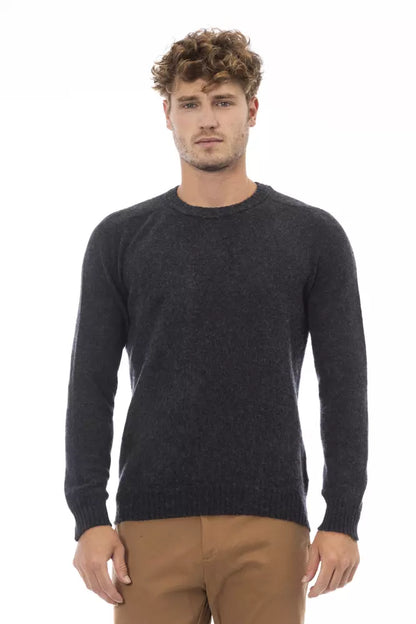 Alpha Studio Men's Black LW Crewneck Sweater