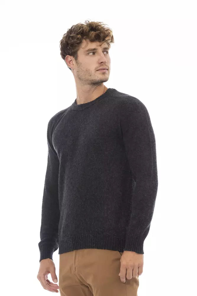 Alpha Studio Men's Black LW Crewneck Sweater