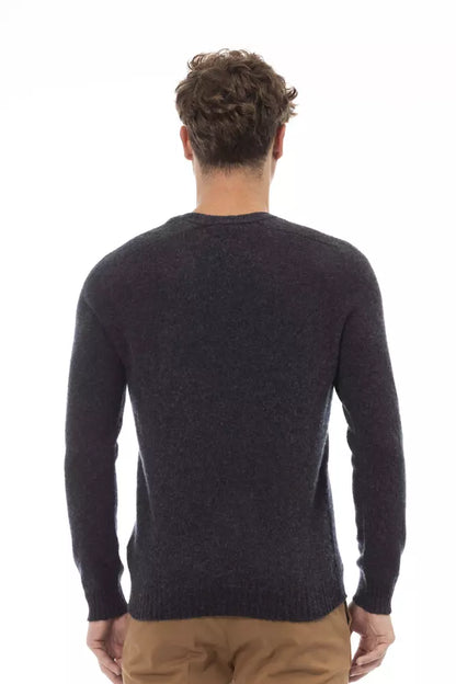 Alpha Studio Men's Black LW Crewneck Sweater