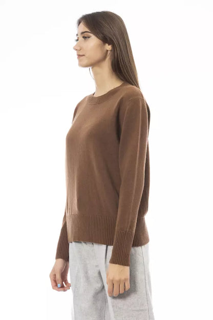 Alpha Studio Ladies' Brown Cashmere Crewneck Sweater