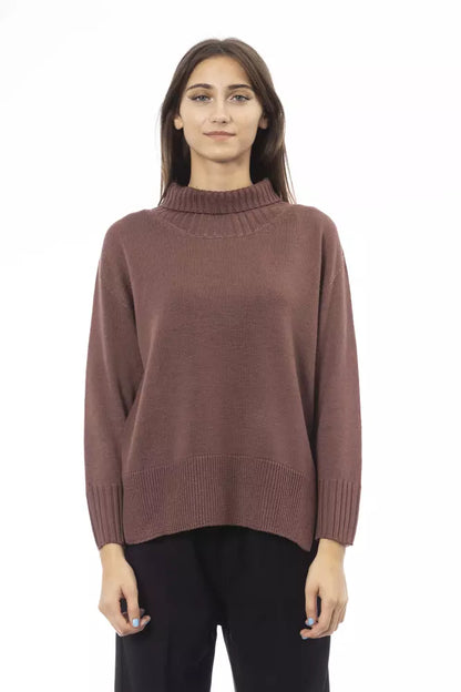 Alpha Studio Ladies' Brown Turtleneck Sweater