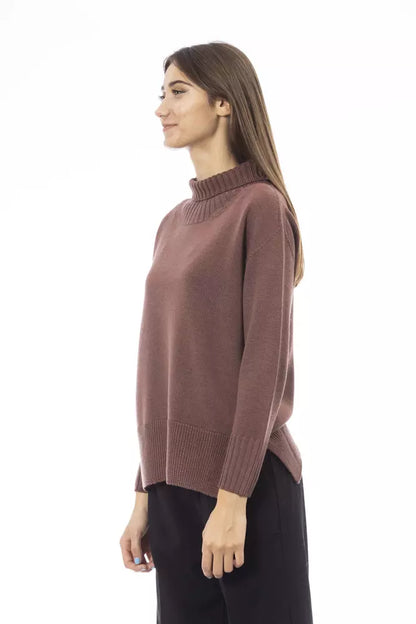 Alpha Studio Ladies' Brown Turtleneck Sweater