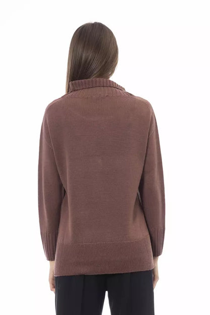 Alpha Studio Ladies' Brown Turtleneck Sweater