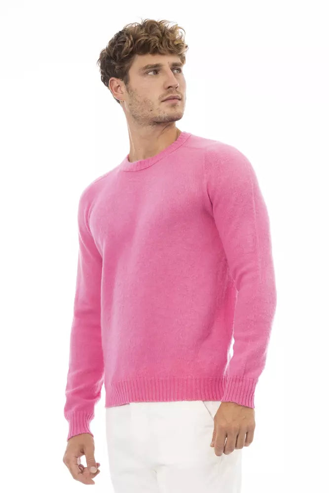 Alpha Studio Men's Pink LW Crewneck Sweater