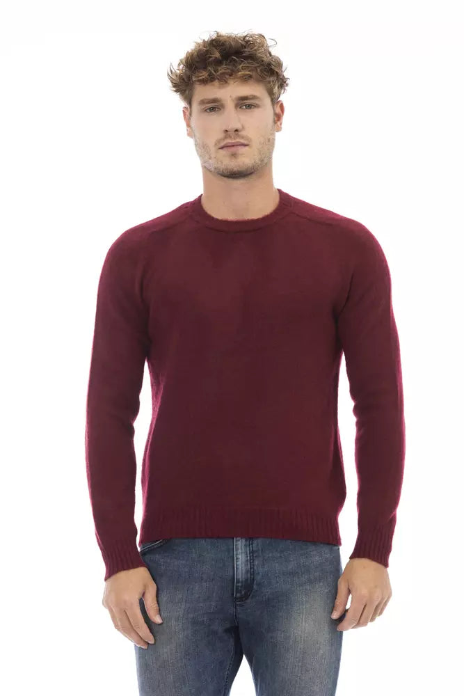 Alpha Studio Men's Red LW Crewneck Sweater