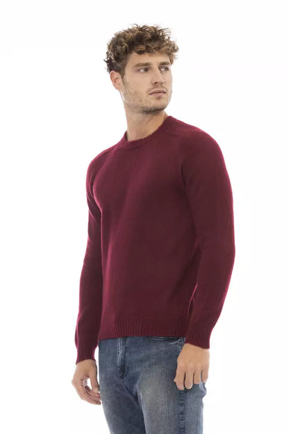 Alpha Studio Men's Red LW Crewneck Sweater