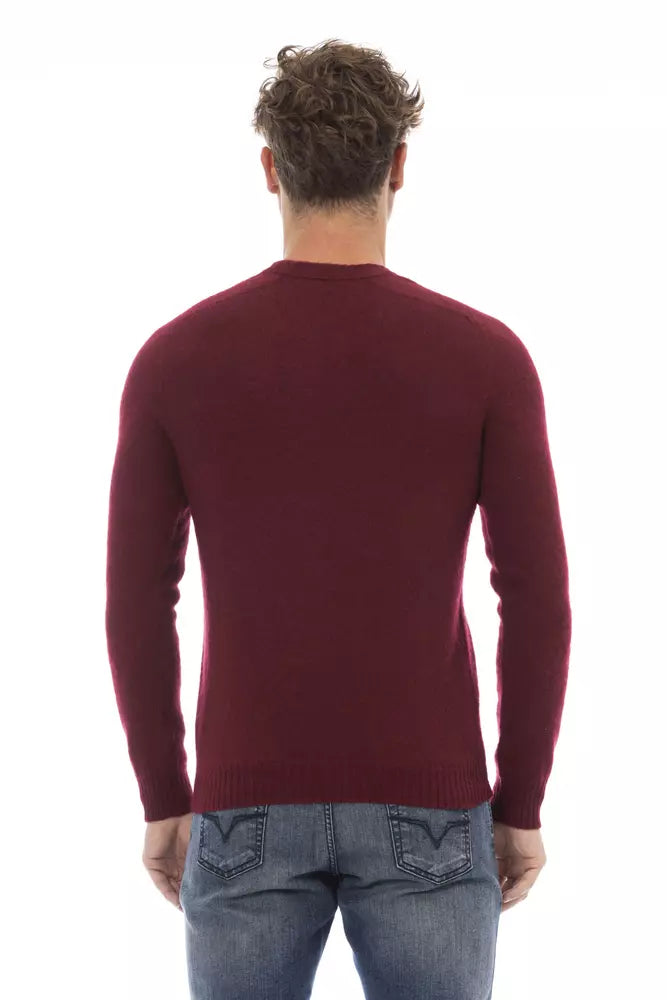 Alpha Studio Men's Red LW Crewneck Sweater