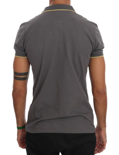 Roberto Cavalli Gray Collared Short Sleeve T-shirt