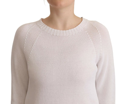 Alpha Studio Ladies' White Long Sleeves Crewneck Pullover Sweater