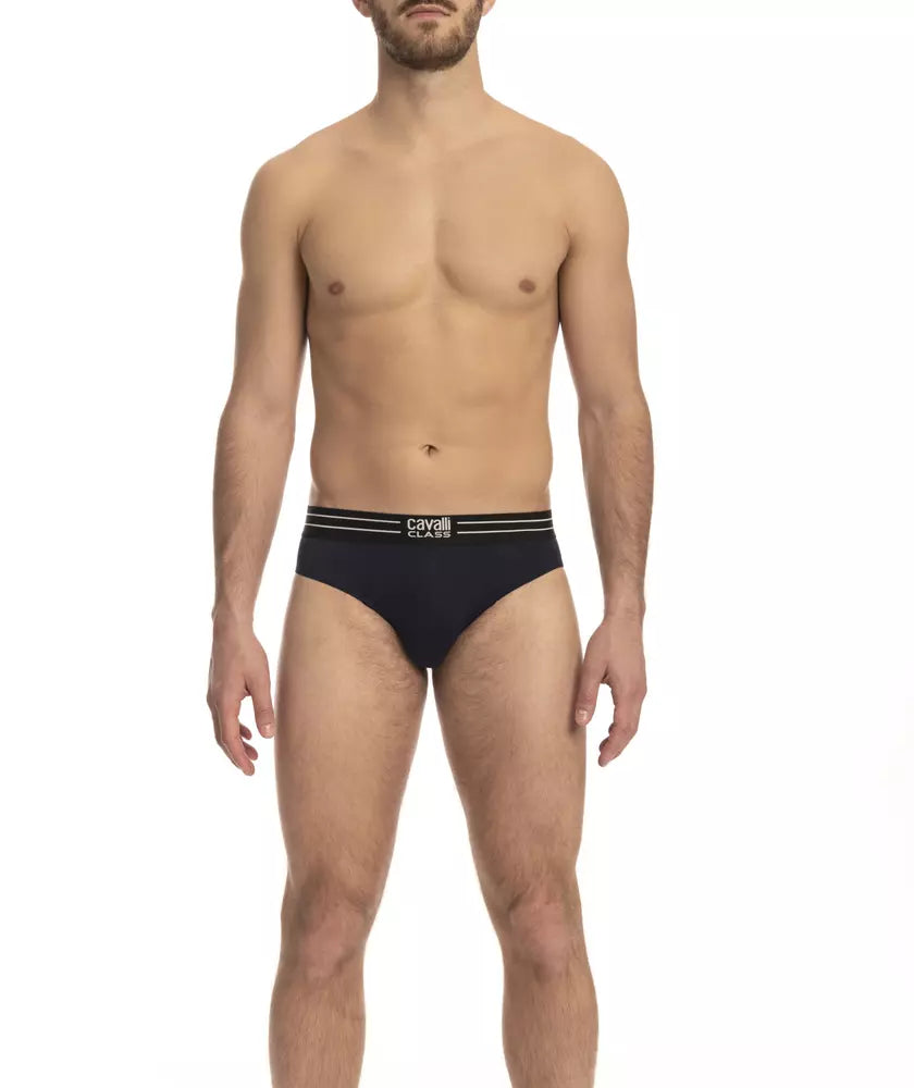 Cavalli Class Blue Cotton Underwear