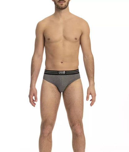 Cavalli Class Gray Cotton Underwear