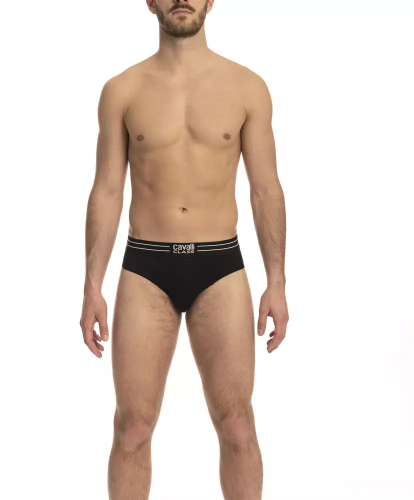 Cavalli Class Black Cotton Underwear