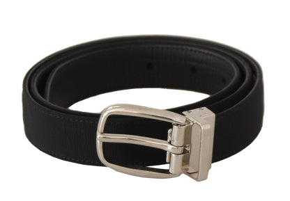 Dolce & Gabbana Belt Black Calf Leather Silver Tone Metal Buckle