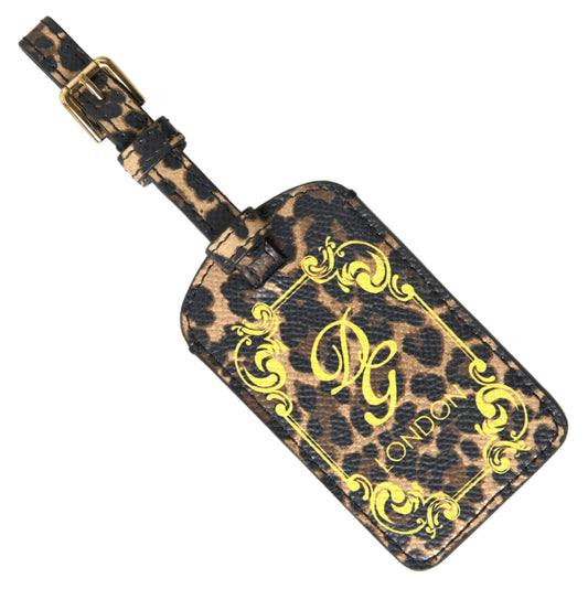 Multicolor Leopard Dauphine Leather DG Logo Luggage Tag