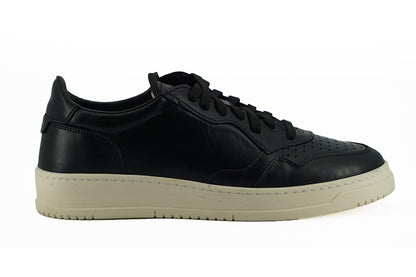 Saxone of Scotland Black Leather Low Top Sneakers