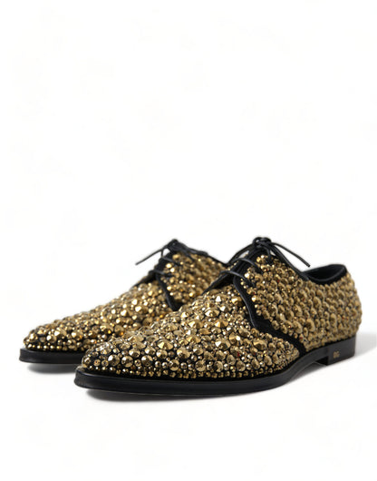 Black Gold Embellished Derby Dress Shoes