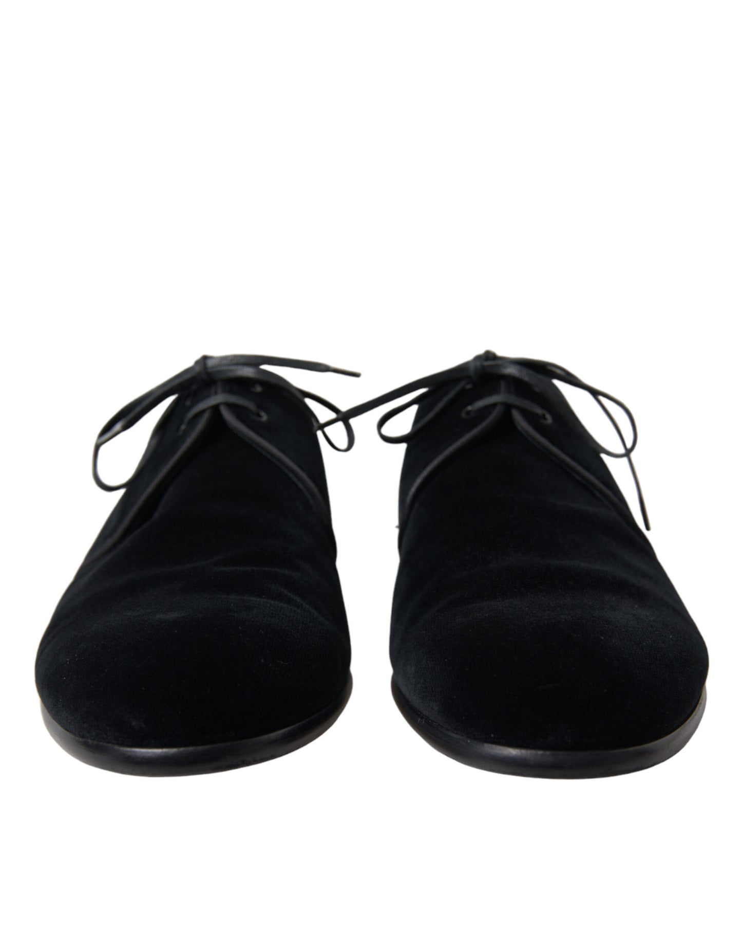 Black Velvet Lace Up Formal Derby Dress Shoes