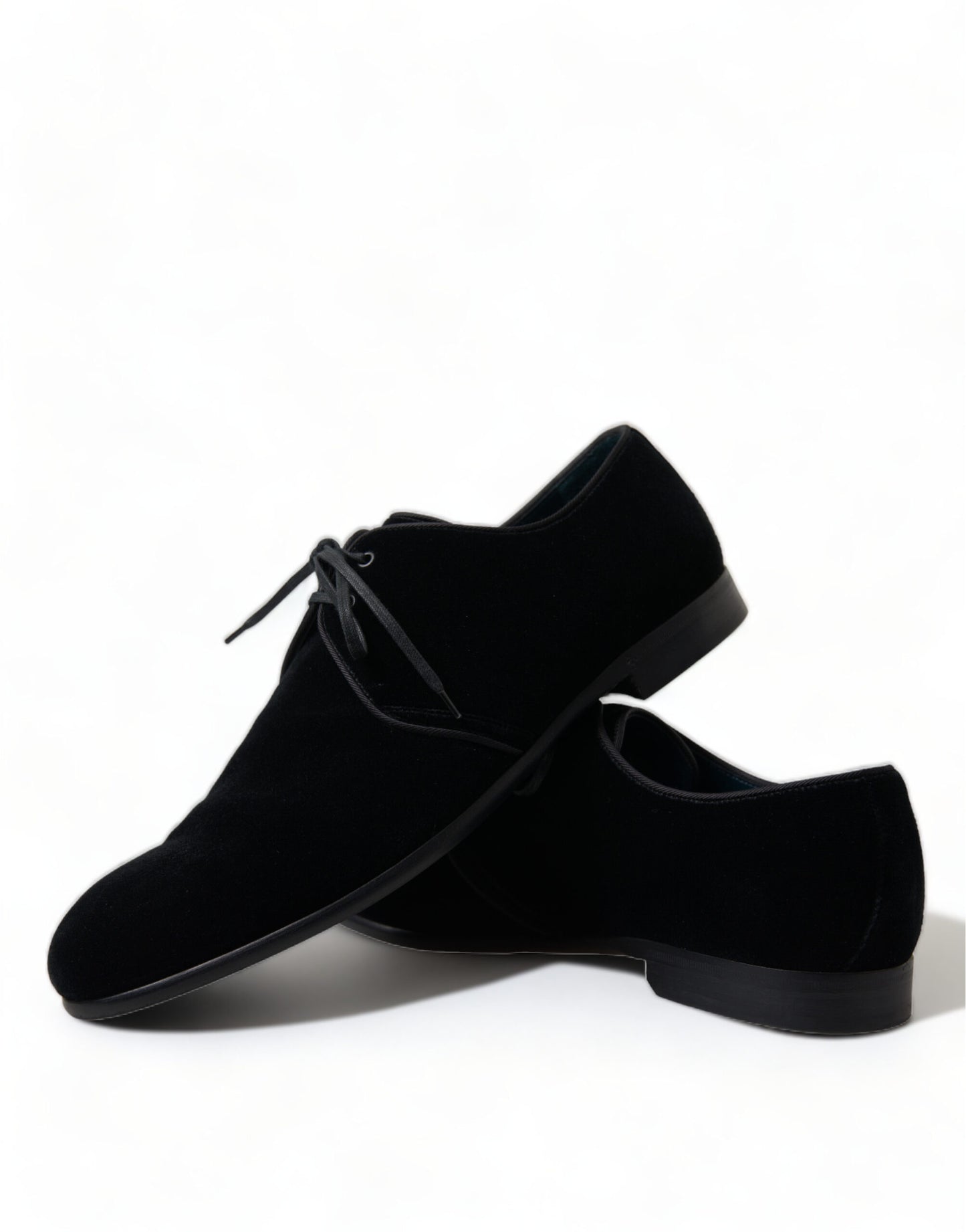 Black Velvet Lace Up Formal Derby Dress Shoes