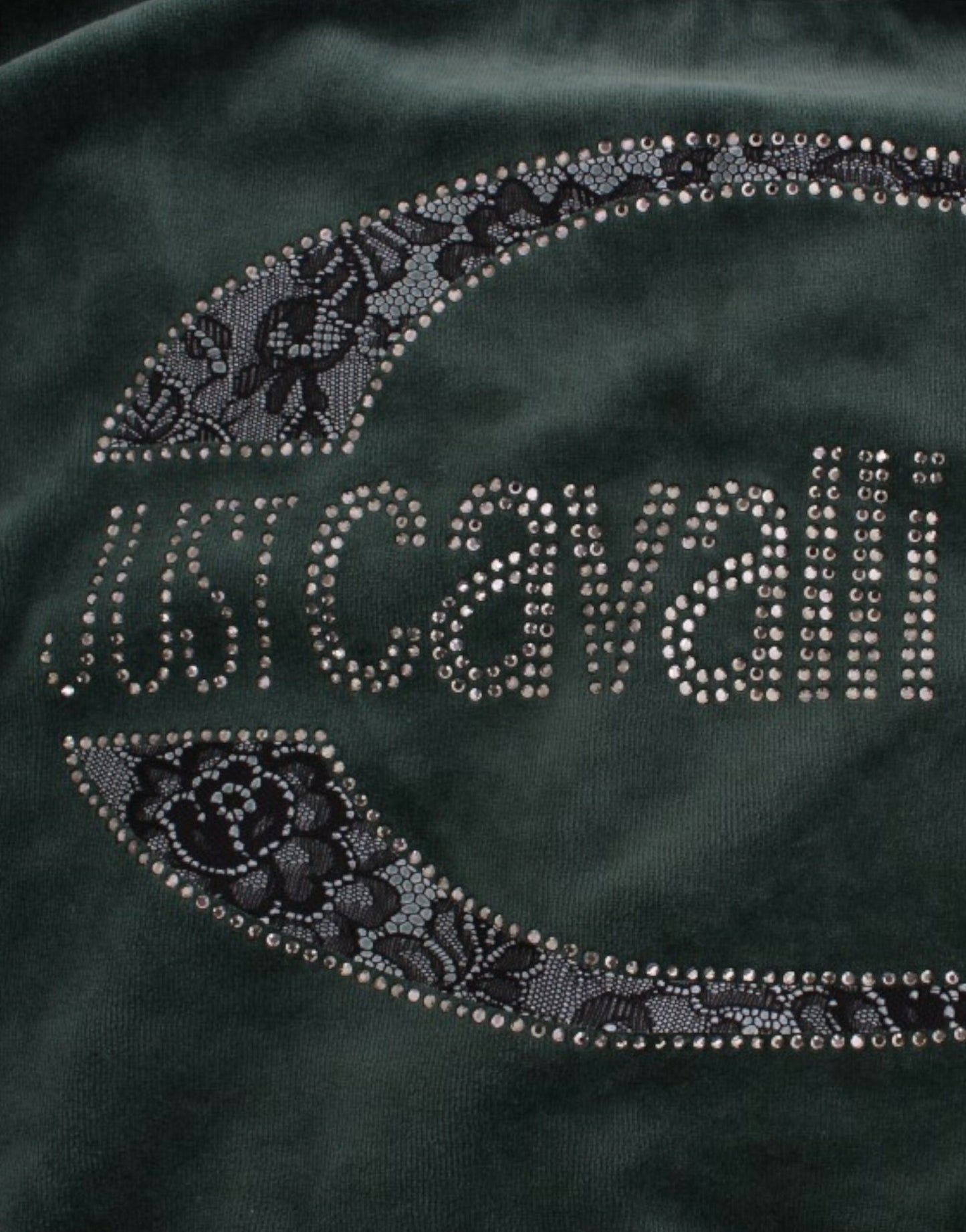 Cavalli Women's Green velvet cotton sweater