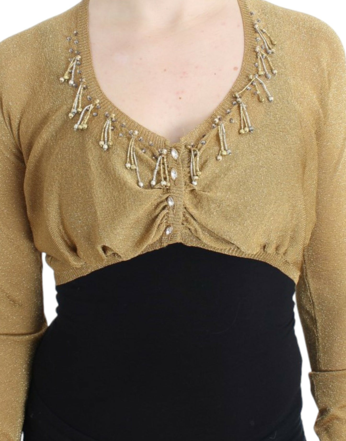 Gold embellished gold shrug