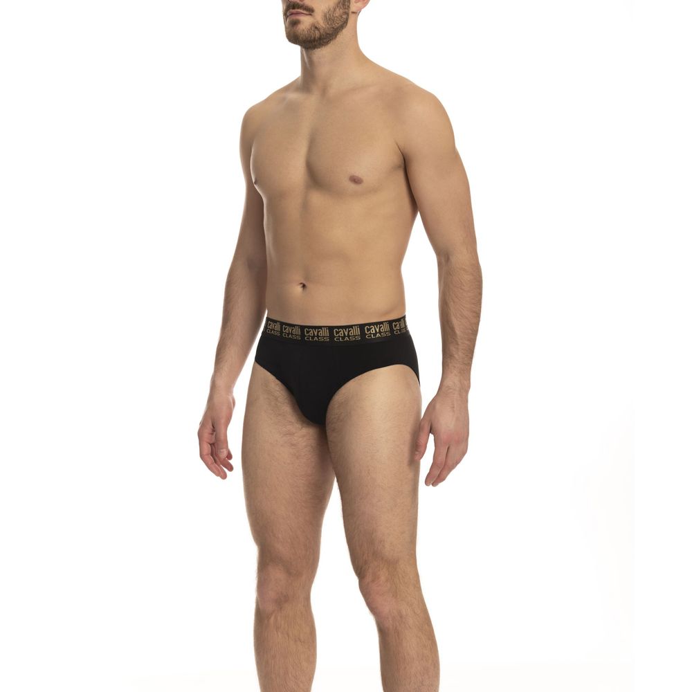 Cavalli Class Black Cotton Underwear