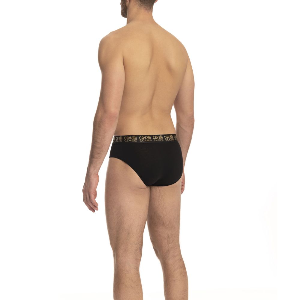 Cavalli Class Black Cotton Underwear