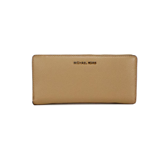 Michael Kors Jet Set Travel Large Continental Clutch Wristlet Wallet (Camel)