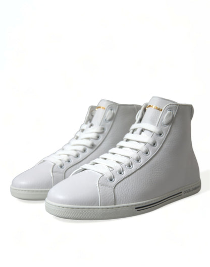 Dolce & Gabbana White Saint Tropez High Top Men Sneakers Shoes