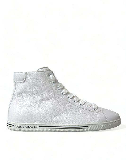 Dolce & Gabbana White Saint Tropez High Top Men Sneakers Shoes