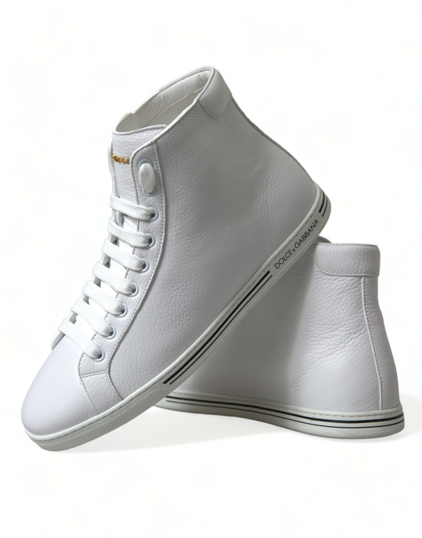 Dolce & Gabbana White Saint Tropez High Top Men Sneakers Shoes