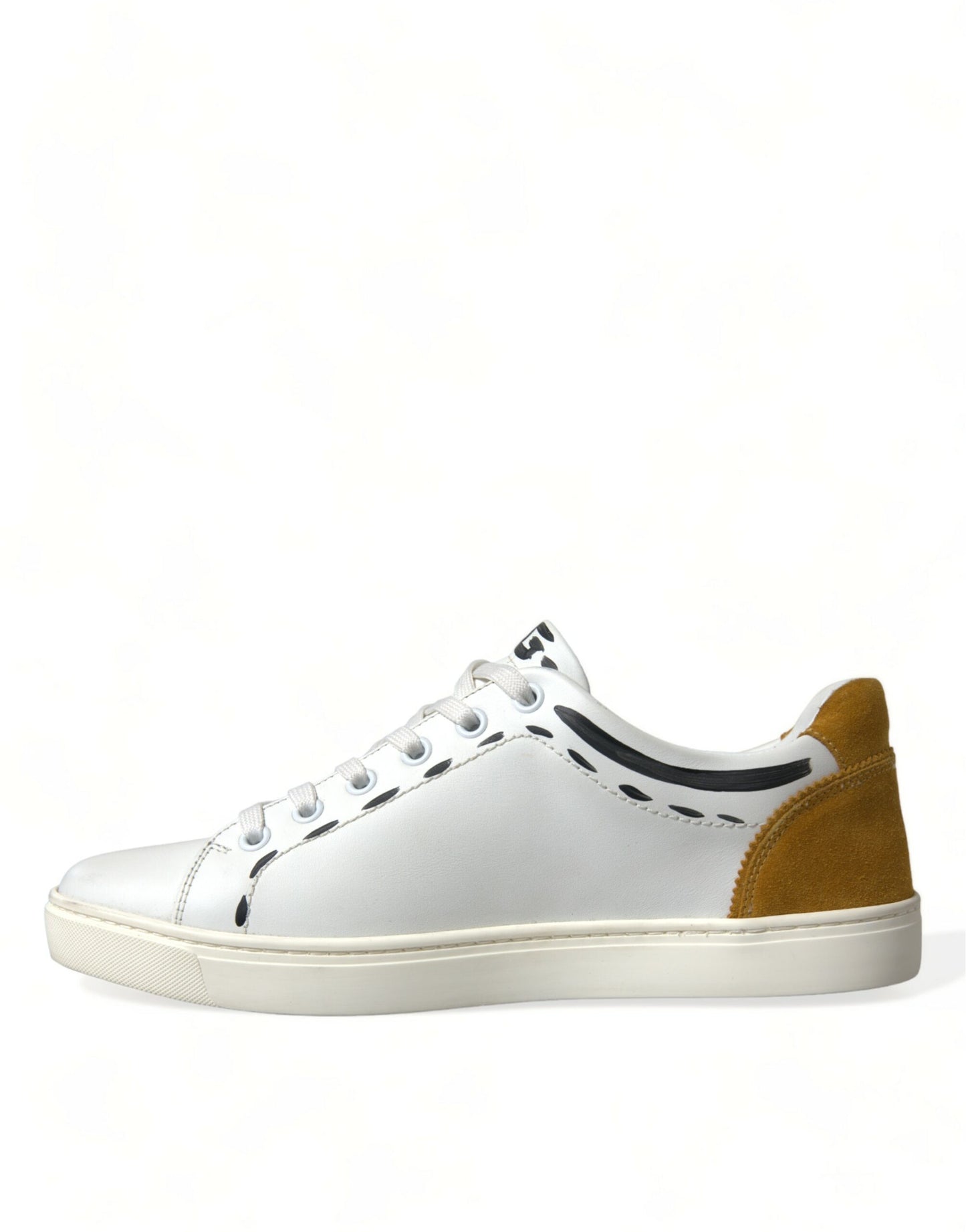 Dolce & Gabbana White Leather LOVE Milano Men Sneakers Shoes