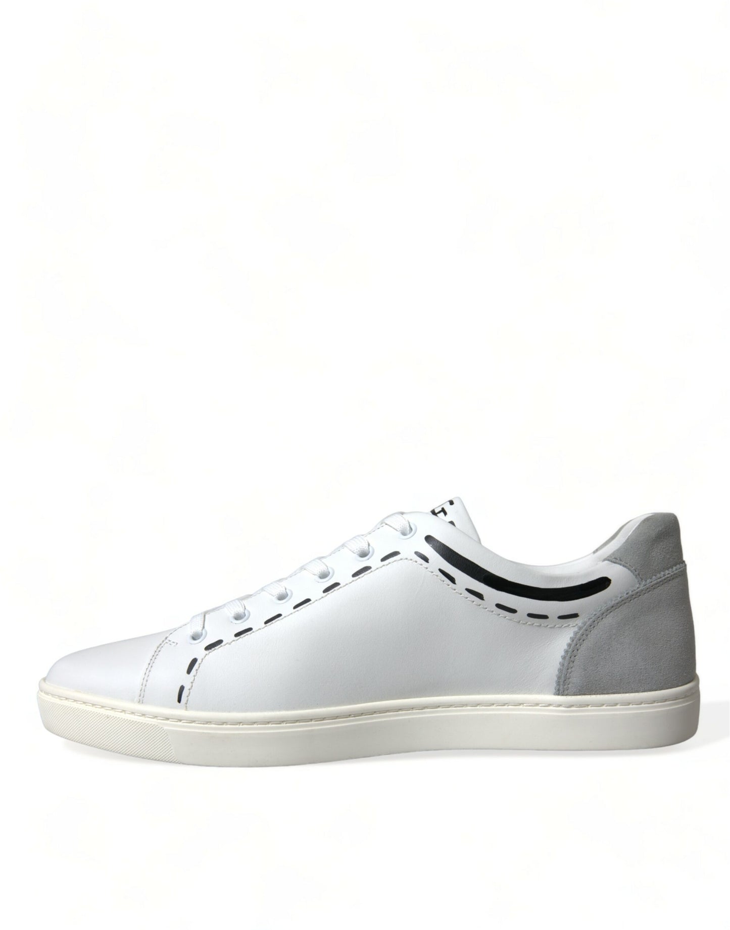 Dolce & Gabbana White Gray Leather LOVE Milano Sneakers Shoes