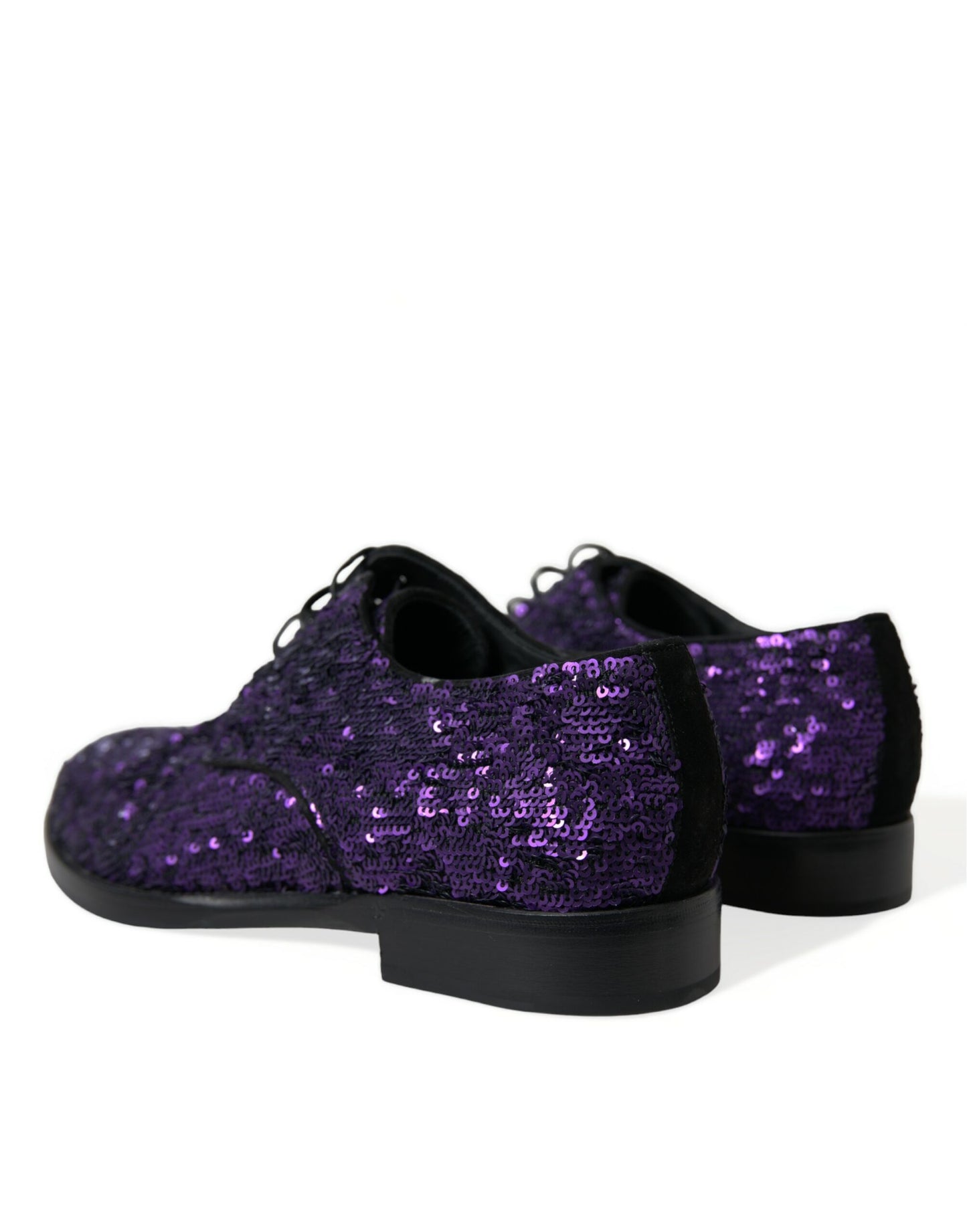 Purple Sequined Lace Up Oxford Dress Shoes