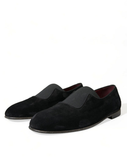 Black RUNWAY Velour AMALFI Loafers Shoes