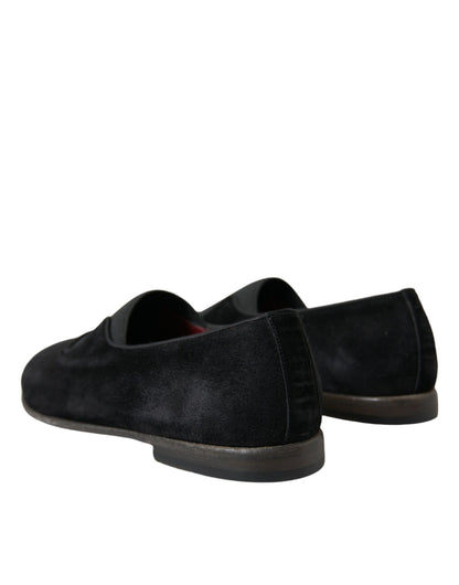 Black RUNWAY Velour AMALFI Loafers Shoes