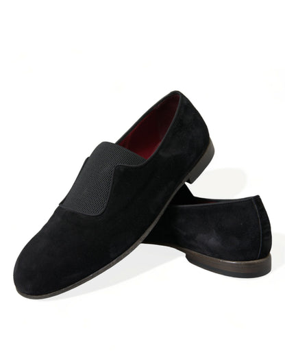 Black RUNWAY Velour AMALFI Loafers Shoes