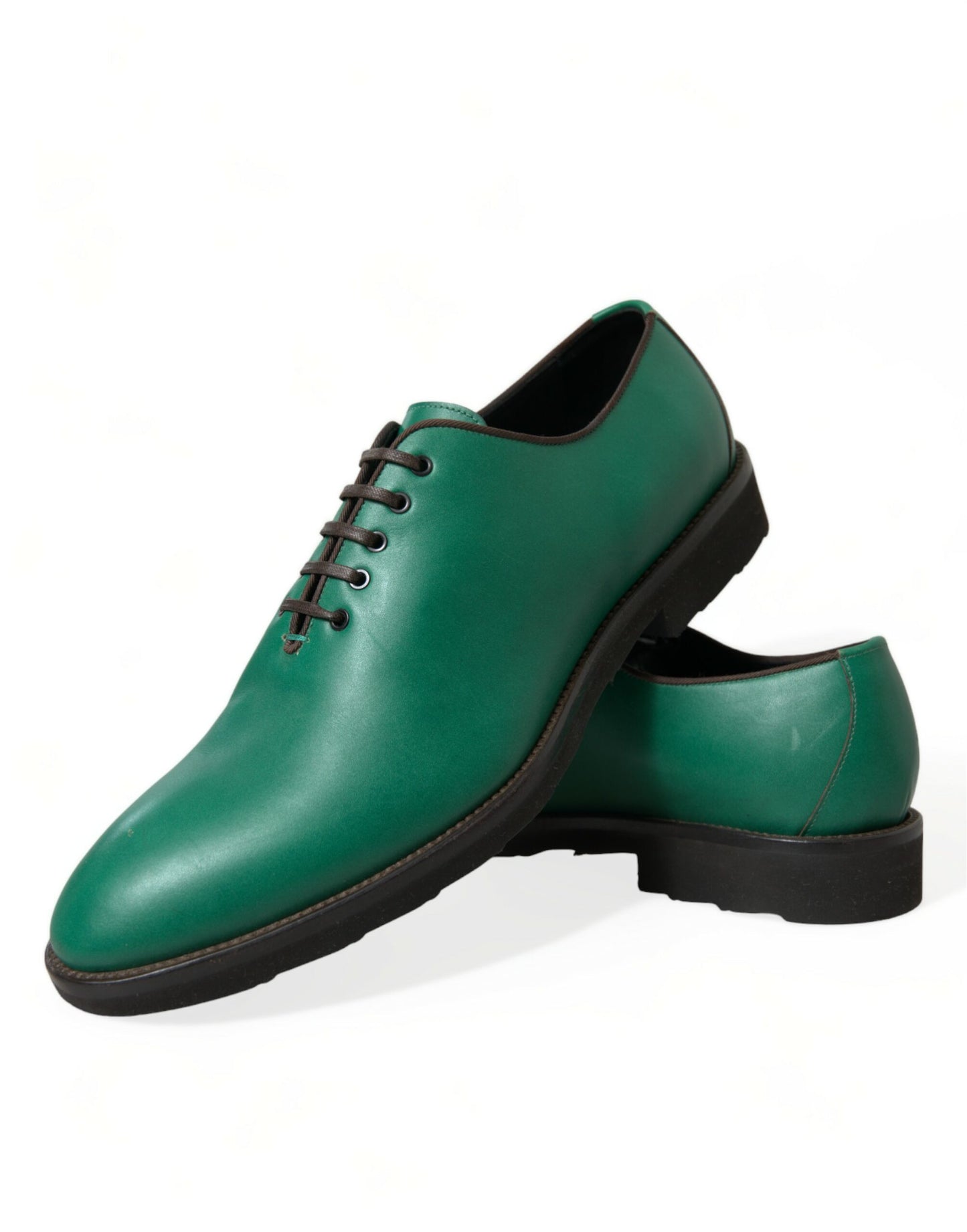 Green Leather Lace Up Oxford Dress Shoes