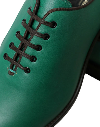 Green Leather Lace Up Oxford Dress Shoes